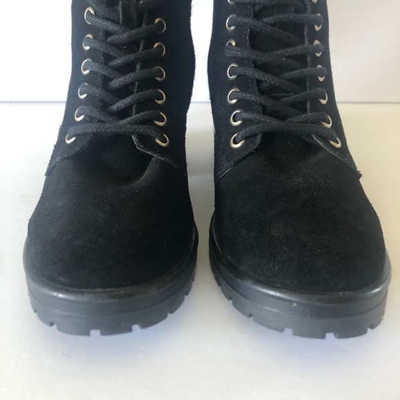 Steve Madden Gloat Black Leather Lace Up Combat Women Boots Size 8.5 - Picture 5 of 9